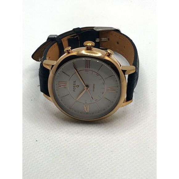 Fossil Q FTW5018 Women's Black Leather Analog Dial Wrist Hybrid Smart Watch HK45 - Picture 5 of 9